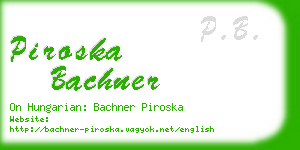 piroska bachner business card